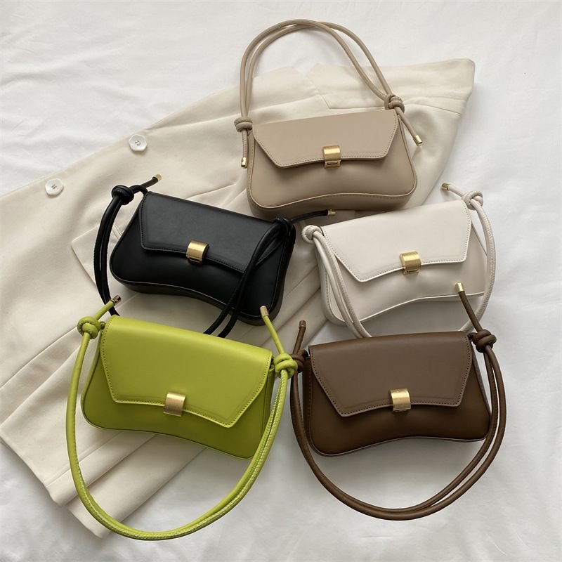Fashionable Simple Solid Color Shoulder Underarm Bag