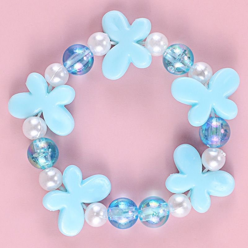 Kids Flower Butterfly Acrylic Princess Series Pink Bracelet Jewelry