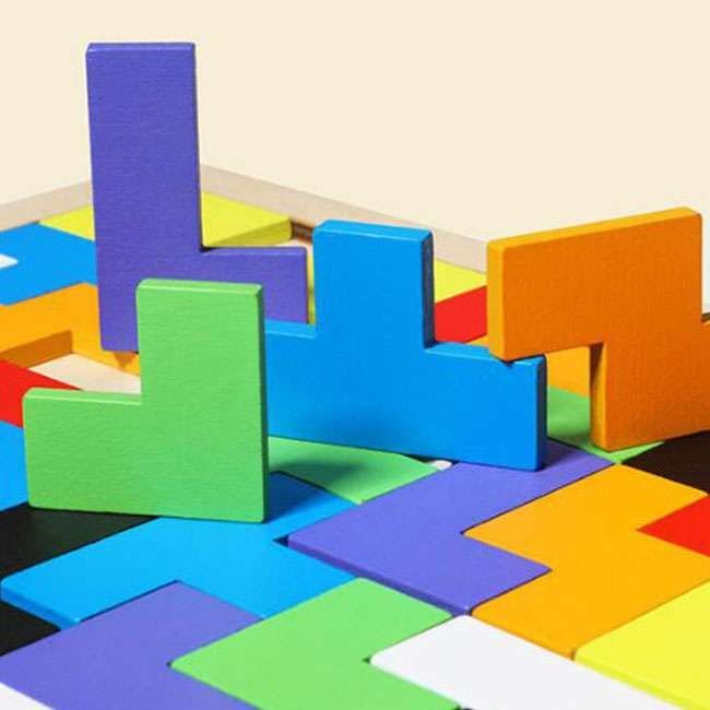 Child Wooden Tetris Puzzle Toy
