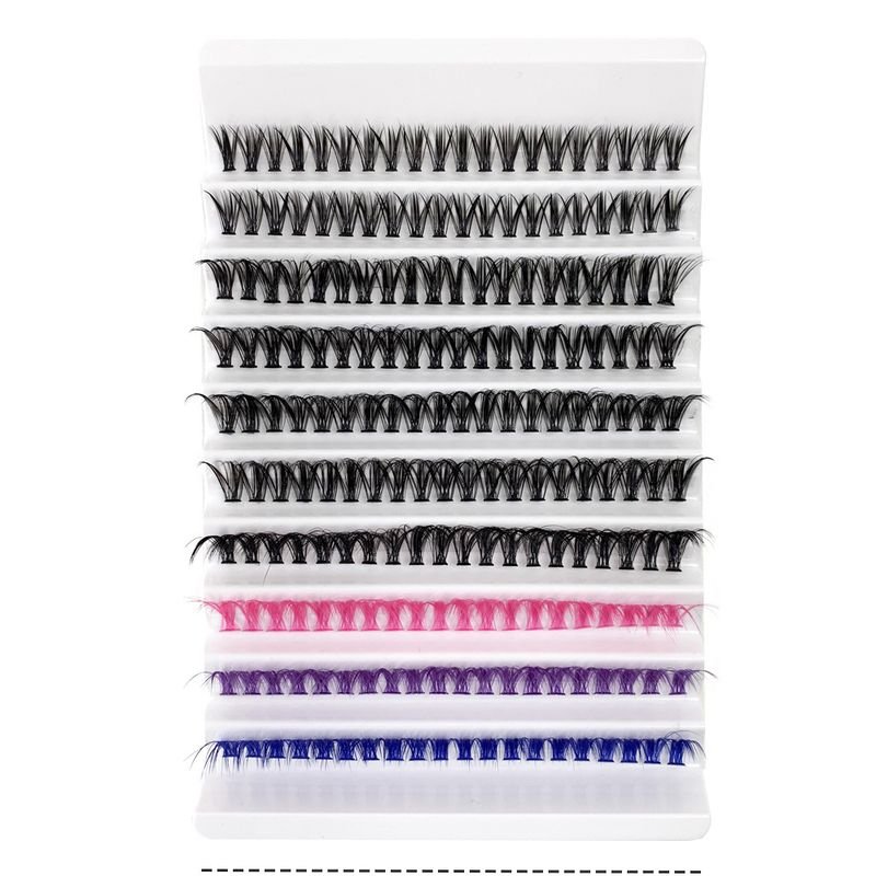Women 10-Row Large-Capacity Dense Single-Cluster Segmented False Eyelashes