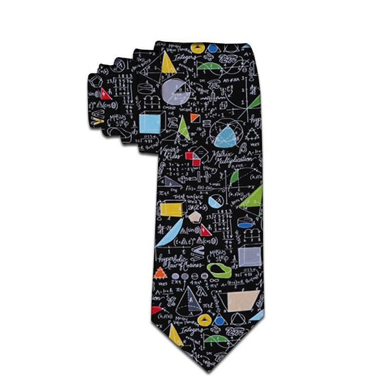 Women Fashion Cartoon Stripe Teeth Print Business Tie
