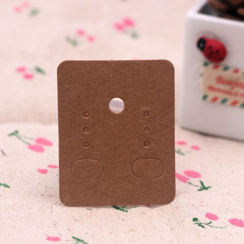 Earring Jewelry Packaging Blank Kraft Paper Card 3.8*4.8cm Jewelry Accessories Cardboard