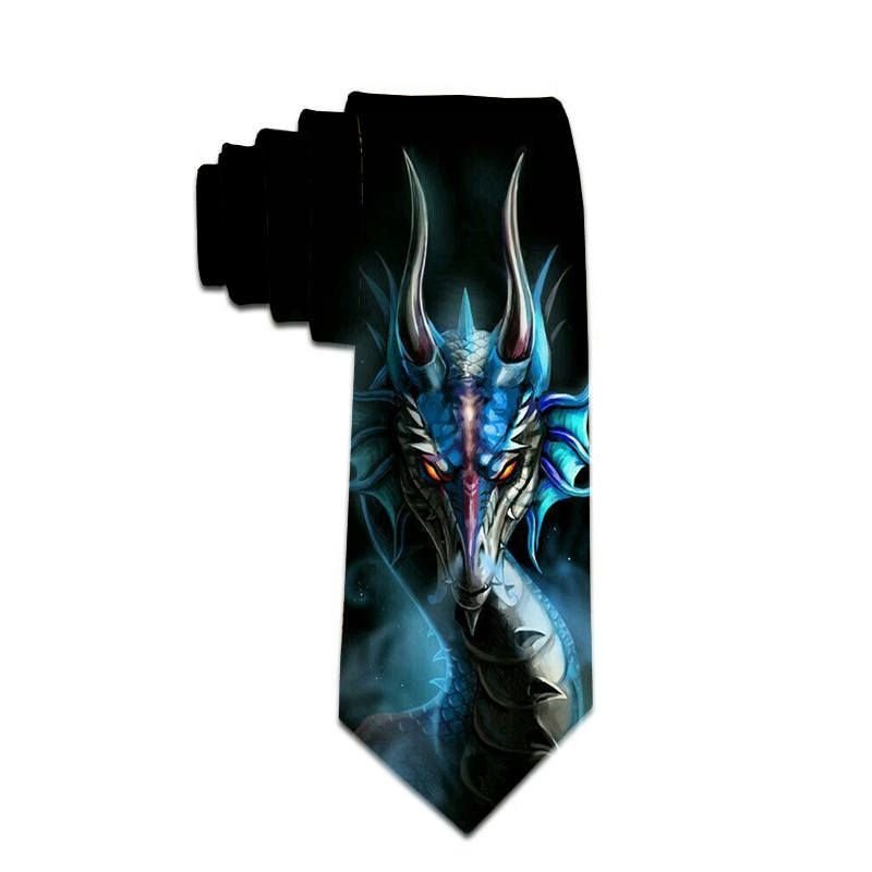 Women Fashion Cartoon Stripe Teeth Print Business Tie