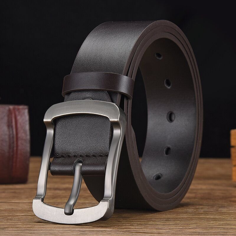 Men Fashion Casual Business Square Pin Buckle PU Belt