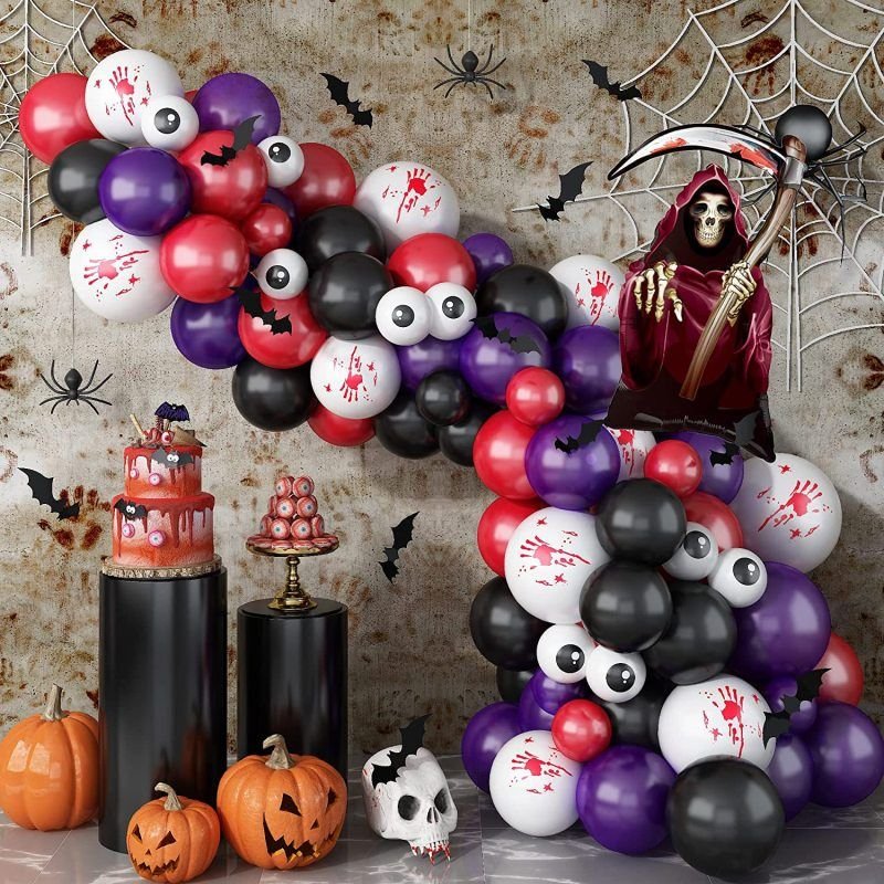 Halloween Balloon Chain Arch Set Blood Handprint Party Balloon Decoration