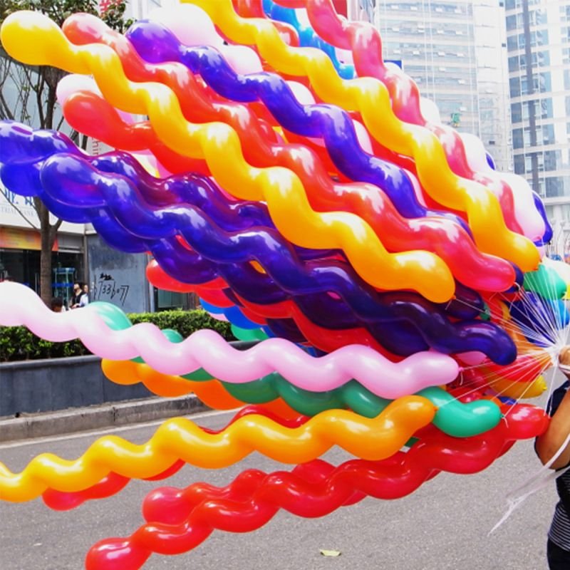 Simple Creative Wedding Party Long Twist Spiral Latex Balloon Decoration 100-Bag