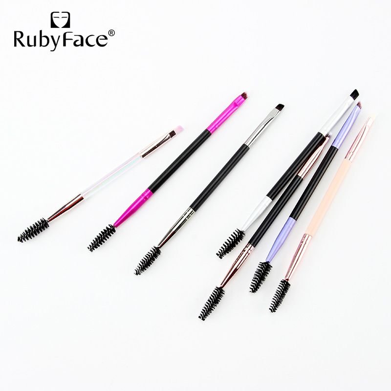 Single Piece Angled Double-headed Eyebrow Brush Spiral Eyelash Brush Makeup Tool