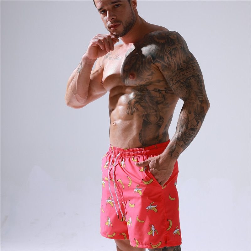 Men'S Casual Printed Quick-Drying Beach Surf Shorts