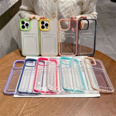 Simple Transparent Card Case Silicone Apple Phone Case