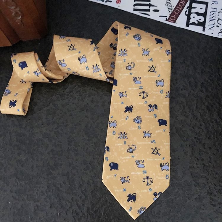 Men Fashion British Style Vintage Pattern Print Tie