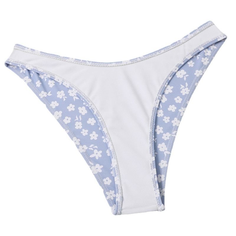Summer Women Fashion Sexy Floral Print Tube Top Lace Bikini Swimsuit Set