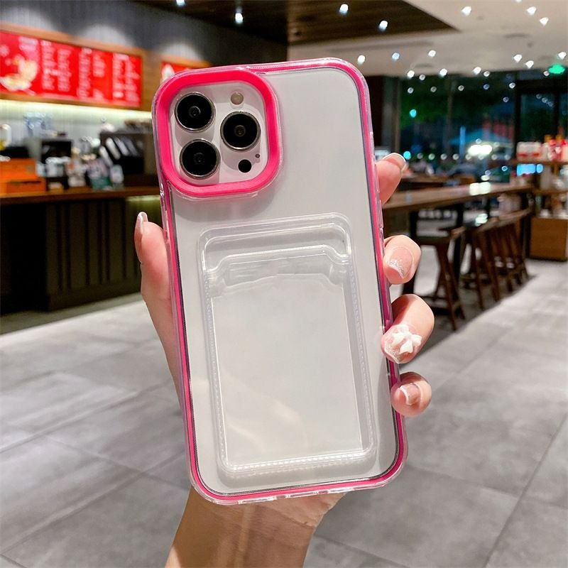 Simple Transparent Card Case Silicone Apple Phone Case