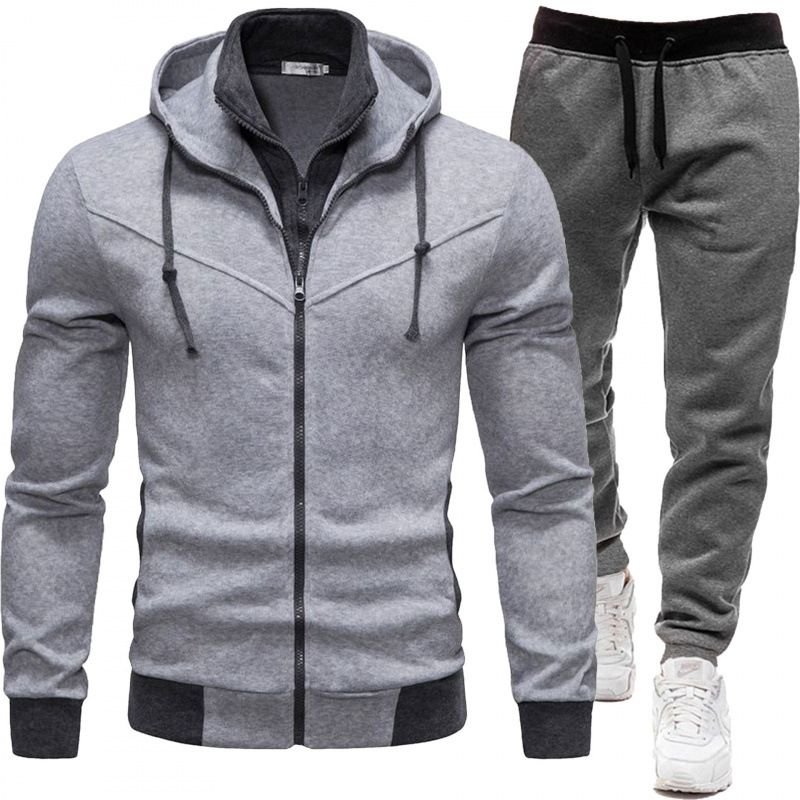 Men Spring Autumn Fashion Casual Sports Long Sleeve Hoodies Jogger Pants Sets