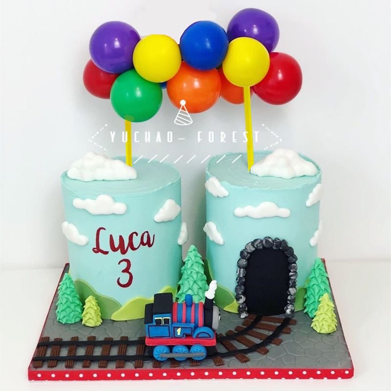 5 Inch Sequin Latex Balloon Cake Plug-In Ornaments Set