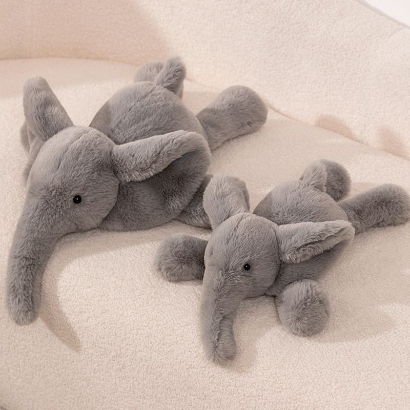 Cute Lie-Down Baby Elephant Plush Toy