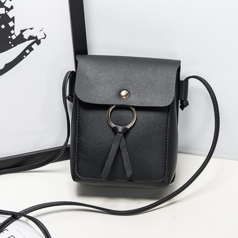 Women Fashionable Simple Solid Color Flap Magnetic Buckle Square Crossbody Bag