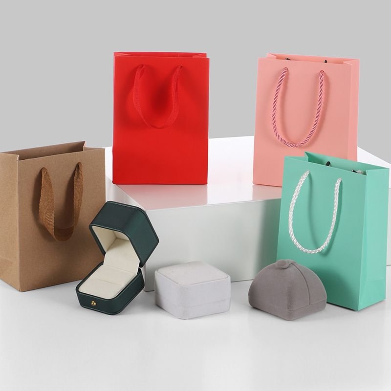 Simple Solid Color Paper Bag Portable Packaging Bag