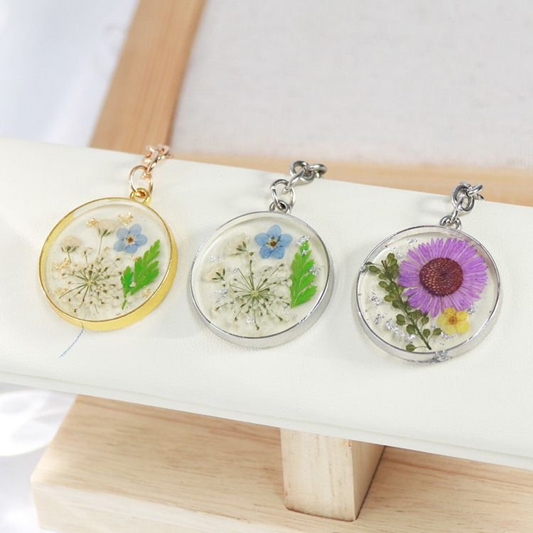 Women Fashion Simple Dried Flower Key Chain 6-Bag
