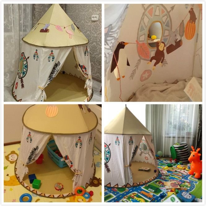 Kid Portable Indian Lion Castle Tent House