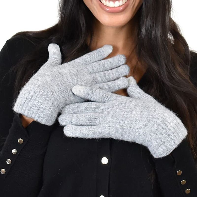 Autumn And Winter Women Fashion Non-Slip Warm Knitted Touch Screen Gloves