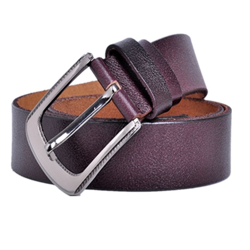 Men Fashion Alloy Pin Buckle Leather Belt
