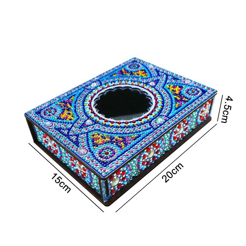 Handmade DIY Diamond Painting Crystal Diamond Mandala Pattern Storage Box With Mirror