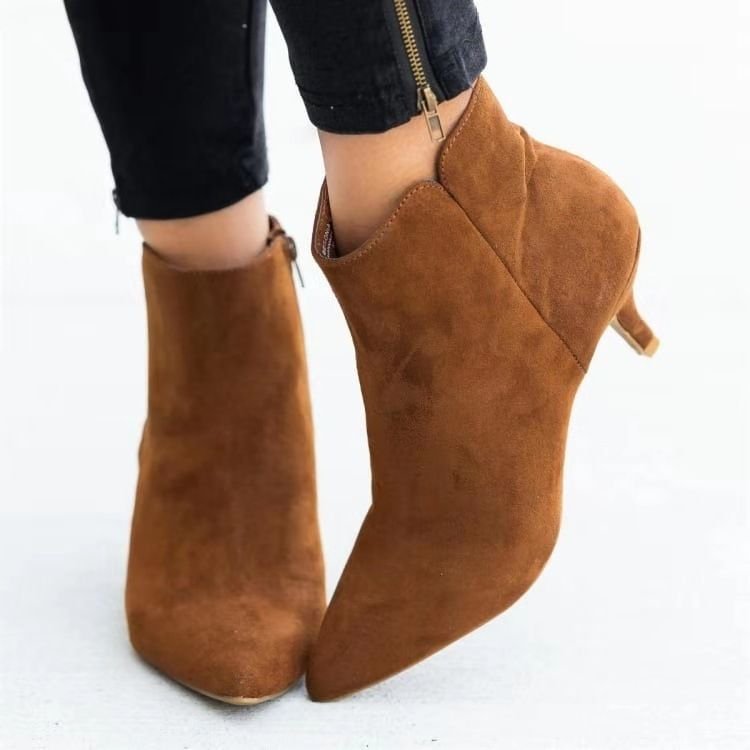 Women Fashion Leopard Snake Print Pointed Heel Ankle Boots