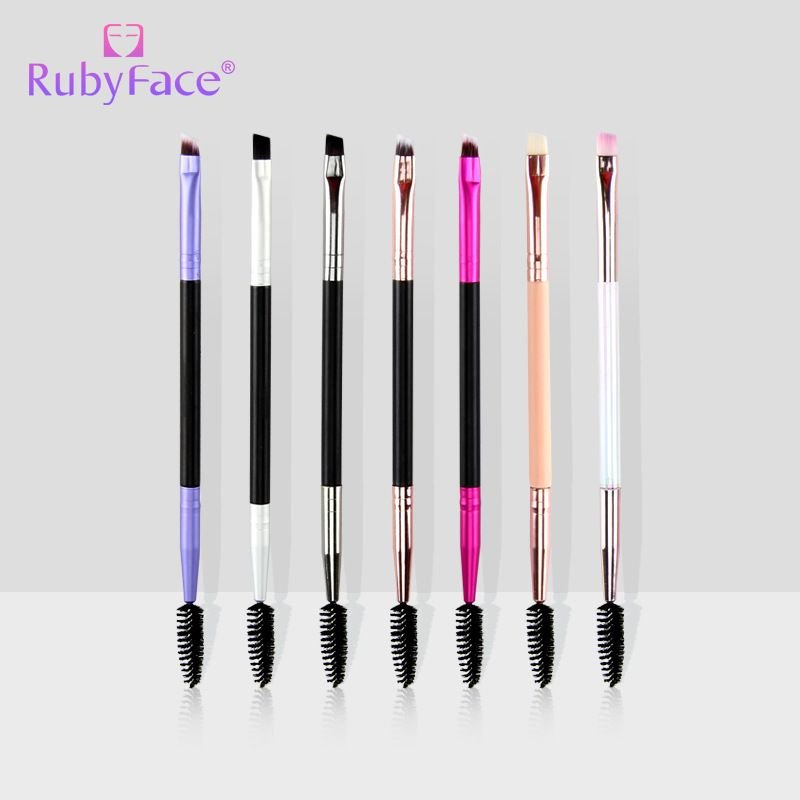 Single Piece Angled Double-headed Eyebrow Brush Spiral Eyelash Brush Makeup Tool