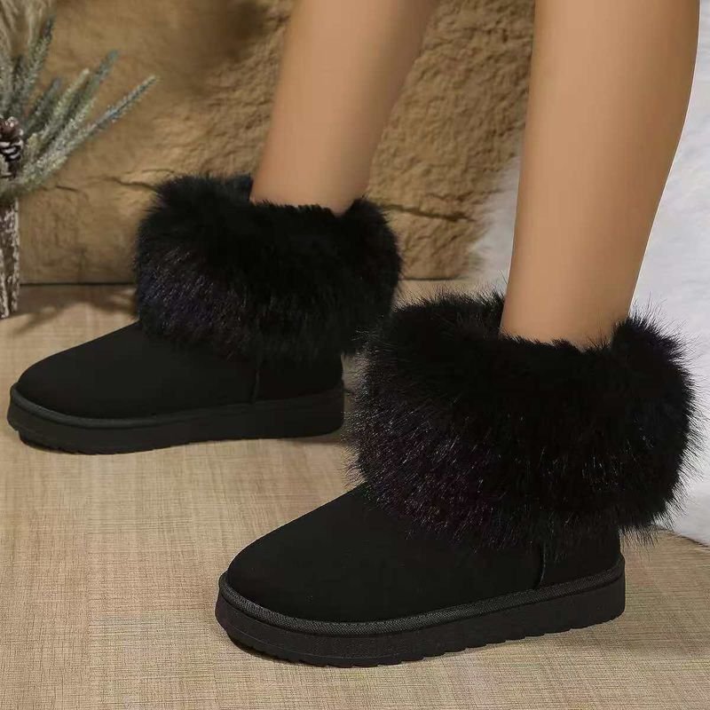 Autumn Winter Women Fashion Plus Size Fleece-Lined Warm Snow Boots