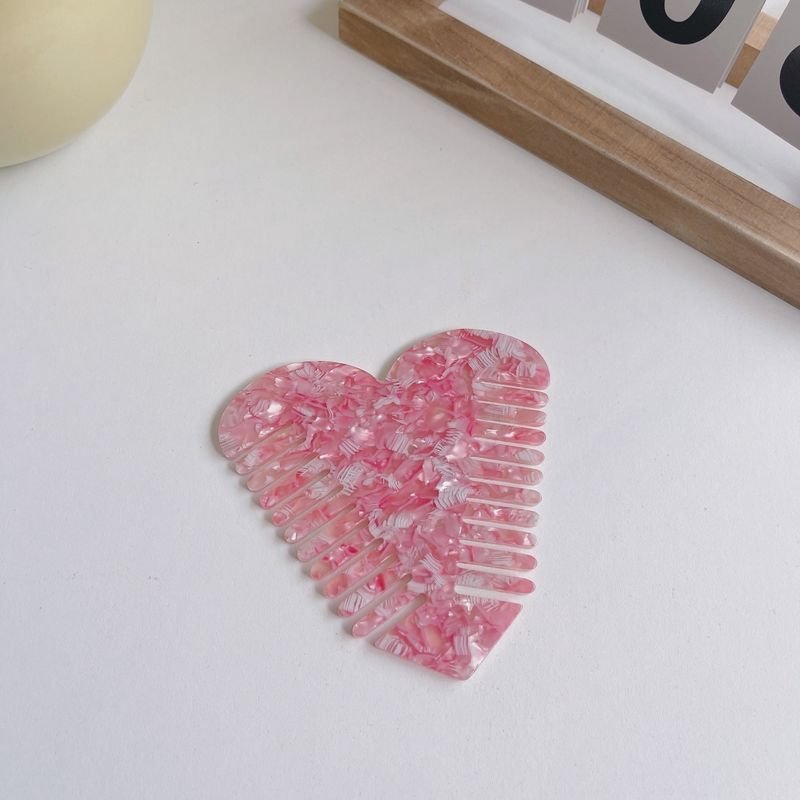 Women'S Fashion Cute Heart-Shaped Anti-Static Acetate Sheet Hairdressing Comb