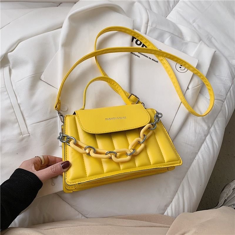 Fashion Solid Color Chain Shoulder Bag