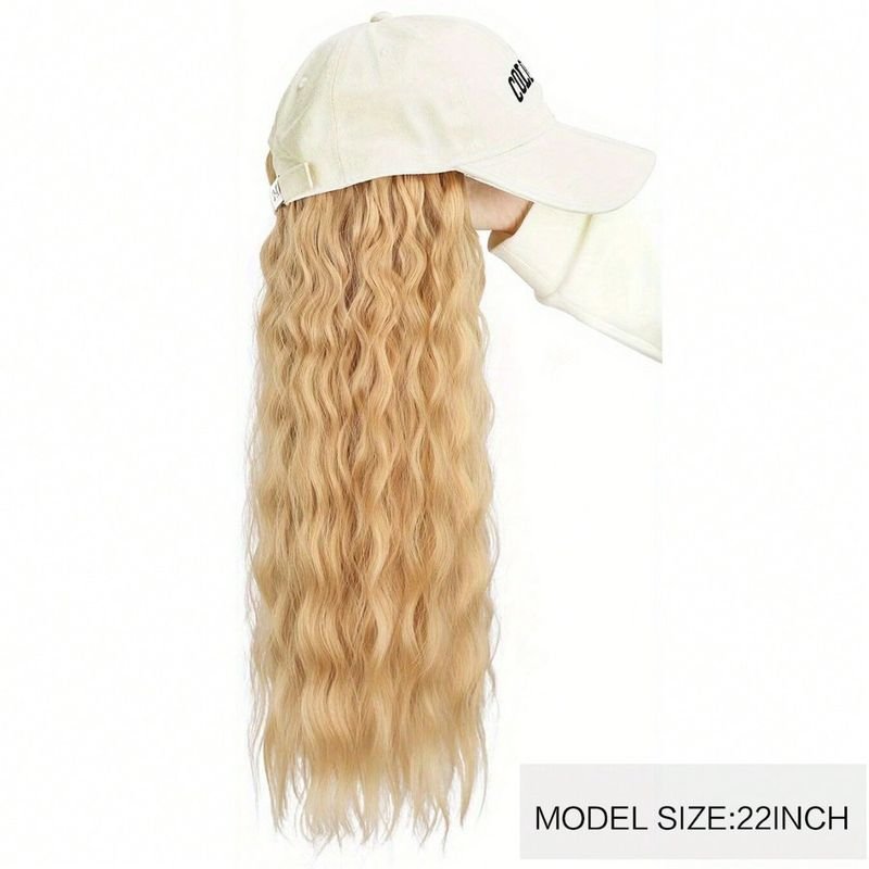 Women Fashion Long Curly Hair Baseball Cap Wig