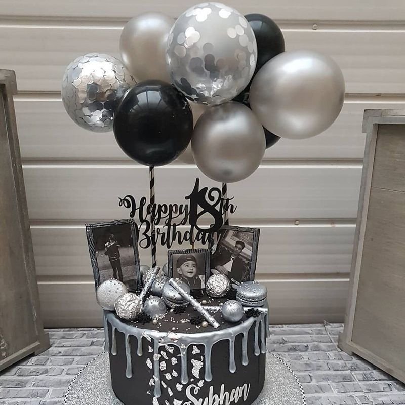 5 Inch Sequin Latex Balloon Cake Plug-In Ornaments Set
