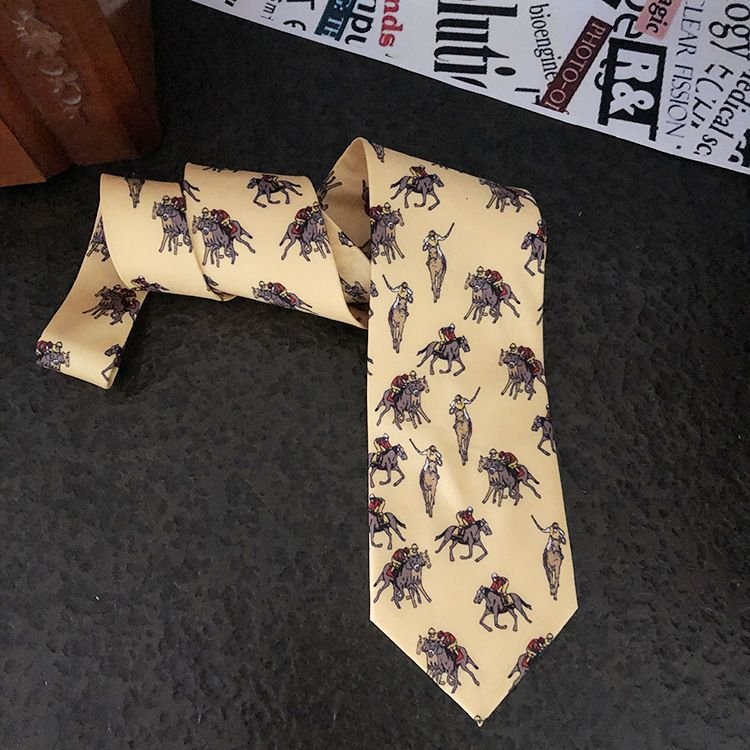 Men Fashion British Style Vintage Pattern Print Tie