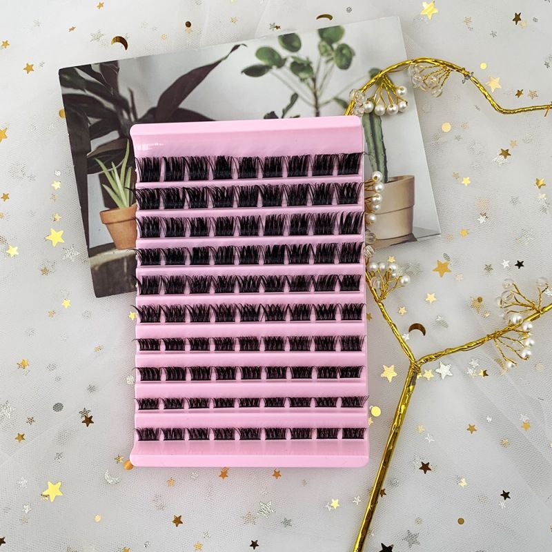 Women 10-Row Large-Capacity Dense Single-Cluster Segmented False Eyelashes
