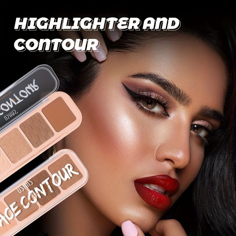 USHAS Women Simple Non-Easy To Faint Four-Color Cosmetic Concealer Powder Cake