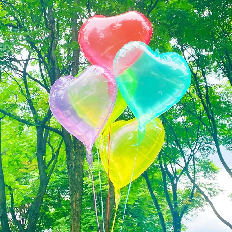 18 Inch Transparent Crystal Jelly Color Heart-Shaped Five-Pointed Star Balloon Holiday Party Layout