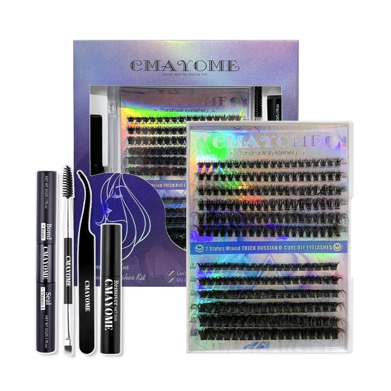 DIY Single Cluster Mixed Thick False Eyelashes