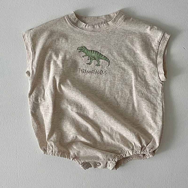 Kids Baby Boys Casual Cute Dinosaur Print Sleeveless Romper
