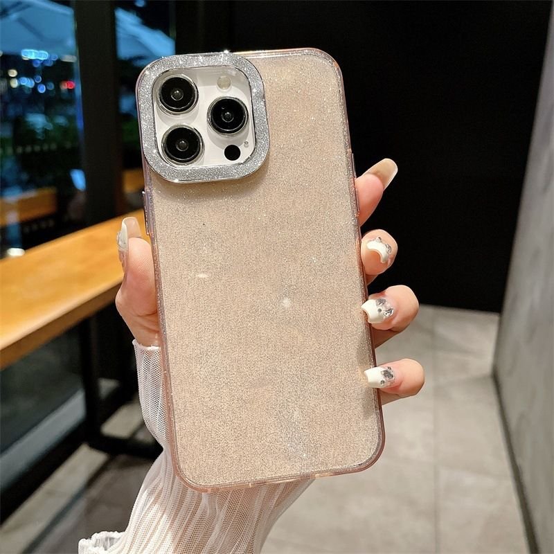 Women Fashion Star Water Ripple Flash Diamond Lens Apple Mobile Phone Protective Case