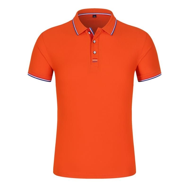 95% Cotton Men Solid Color Short Sleeves Lapel Polo Shirt Custom