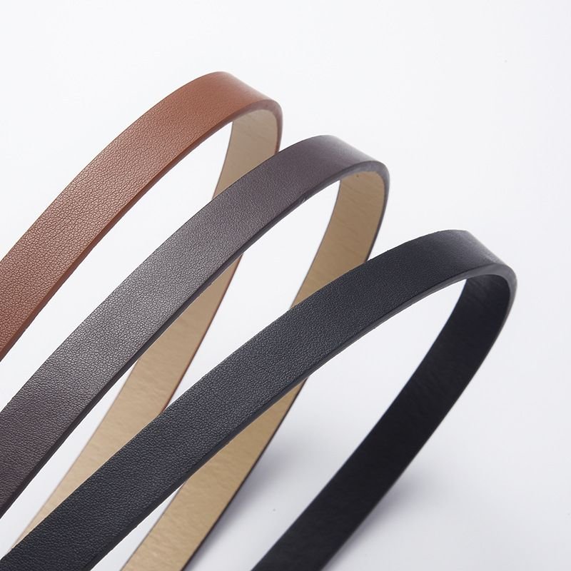 Women Fashion Bow PU Thin Belt