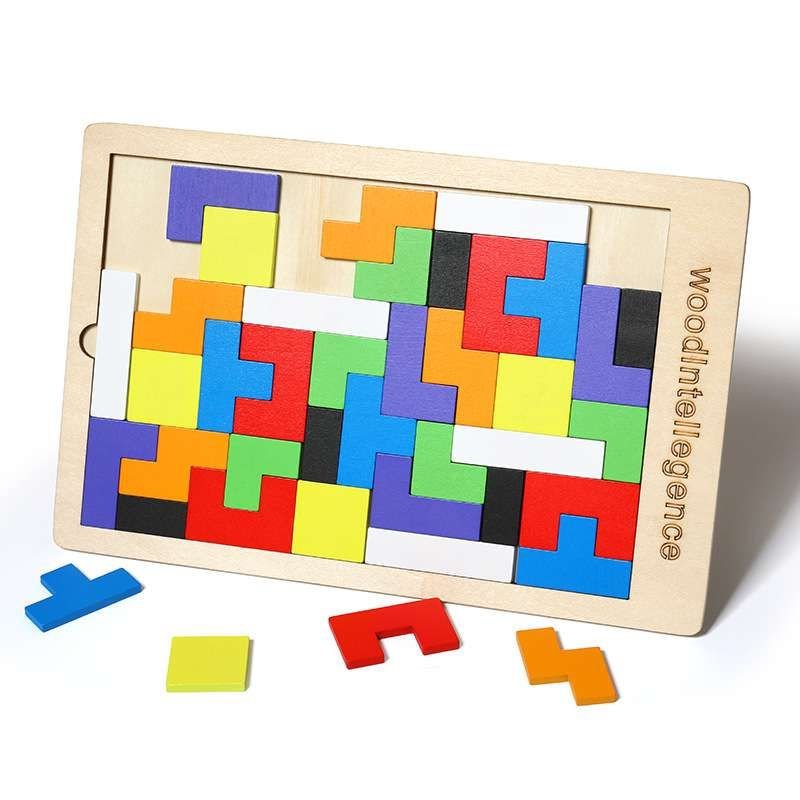 Child Wooden Tetris Puzzle Toy