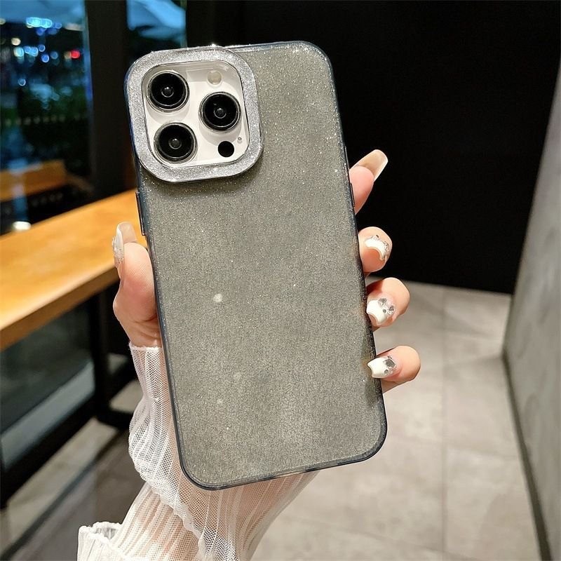 Women Fashion Star Water Ripple Flash Diamond Lens Apple Mobile Phone Protective Case