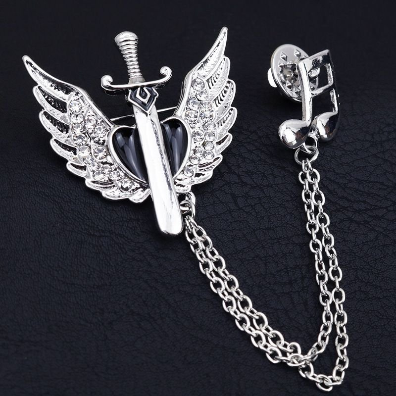 Simple Creative Unisex Suit Shirt Jacket Angel Brooch Accessories