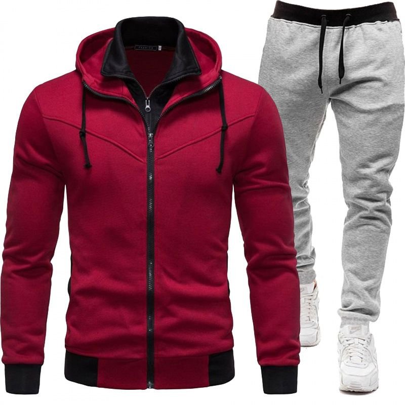Men Spring Autumn Fashion Casual Sports Long Sleeve Hoodies Jogger Pants Sets