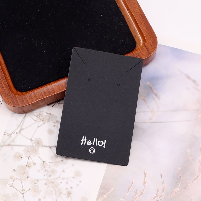 Black White Brown Earrings Necklace Jewelry Hanging Packaging Card