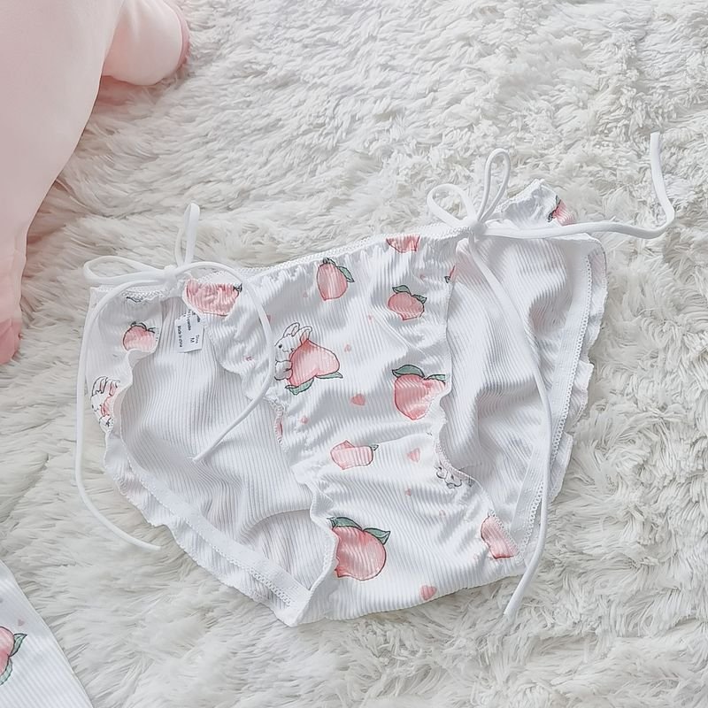 Valentine Day Cute Pink Rabbit Thread Couples Panties