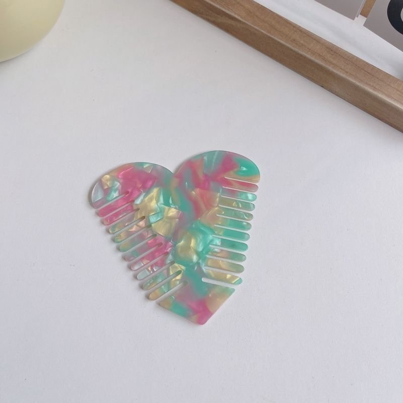 Women'S Fashion Cute Heart-Shaped Anti-Static Acetate Sheet Hairdressing Comb