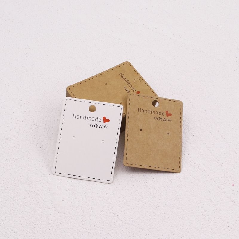 White Cardboard Earrings Necklace Display Jewelry Packaging Paper Card Tags